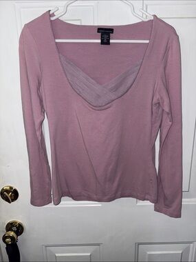 Moda International Dusty Rose Long-Sleeve Scoop Neck Top
